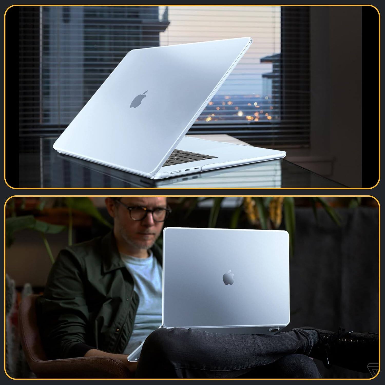 Alt View 2. Fintie - Matte Case for MacBook Air 15 Inch, A3448 A3241 A3114 A2941 (2023-2026 Release) Fingerprint Resistant, Lightweight - Frost Sky Blue.