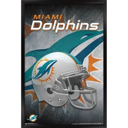 Trends International - Miami Dolphins 24.25'' x 35.75'' Framed Alternate Team Helmet Poster - Multicolor