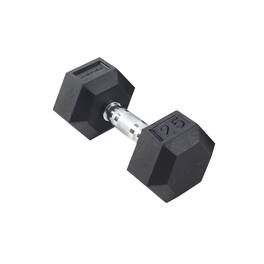 Inspire - Fitness 25 LB Rubber Dumbbell - Black