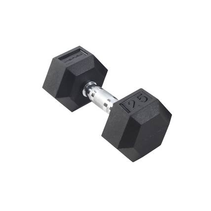 Inspire - Fitness 25 LB Rubber Dumbbell - Black