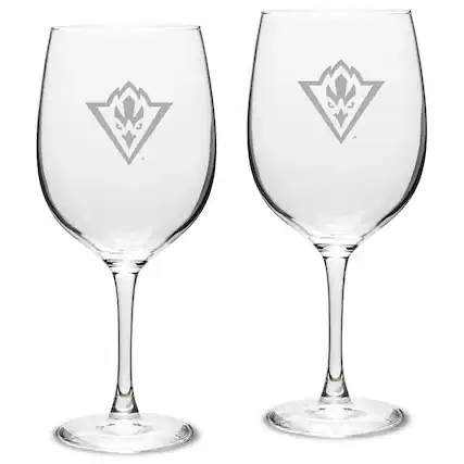 Front. Jardine - UNC Wilmington Seahawks 19oz. 2-Piece Traditional Robusto Red Wine Table Glass Set - Multicolor.