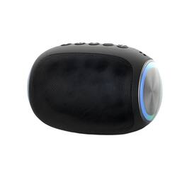 Kitcheniva - Oval Drum Bluetooth Speaker With LED Ring Light - Black