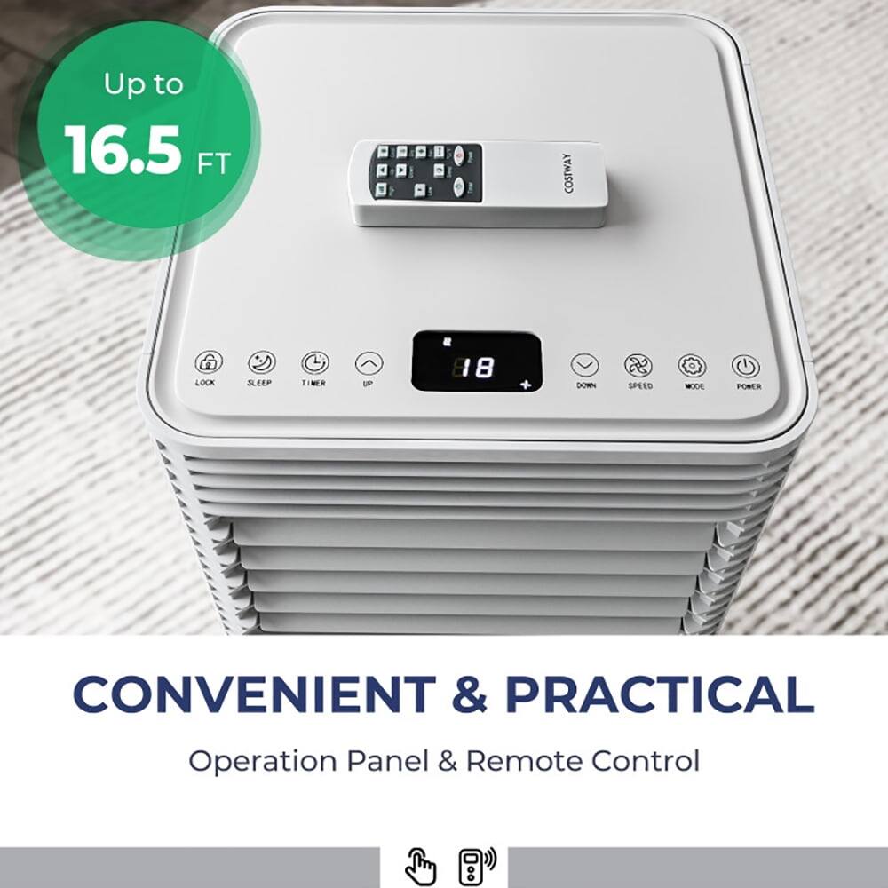 Up to 16.5 FT

COSTWAY LOCK SLIPF 1 TIMA UF 8 DOWN SPEED MODE PONER CONVENIENT & PRACTICAL Operation Panel & Remote Control