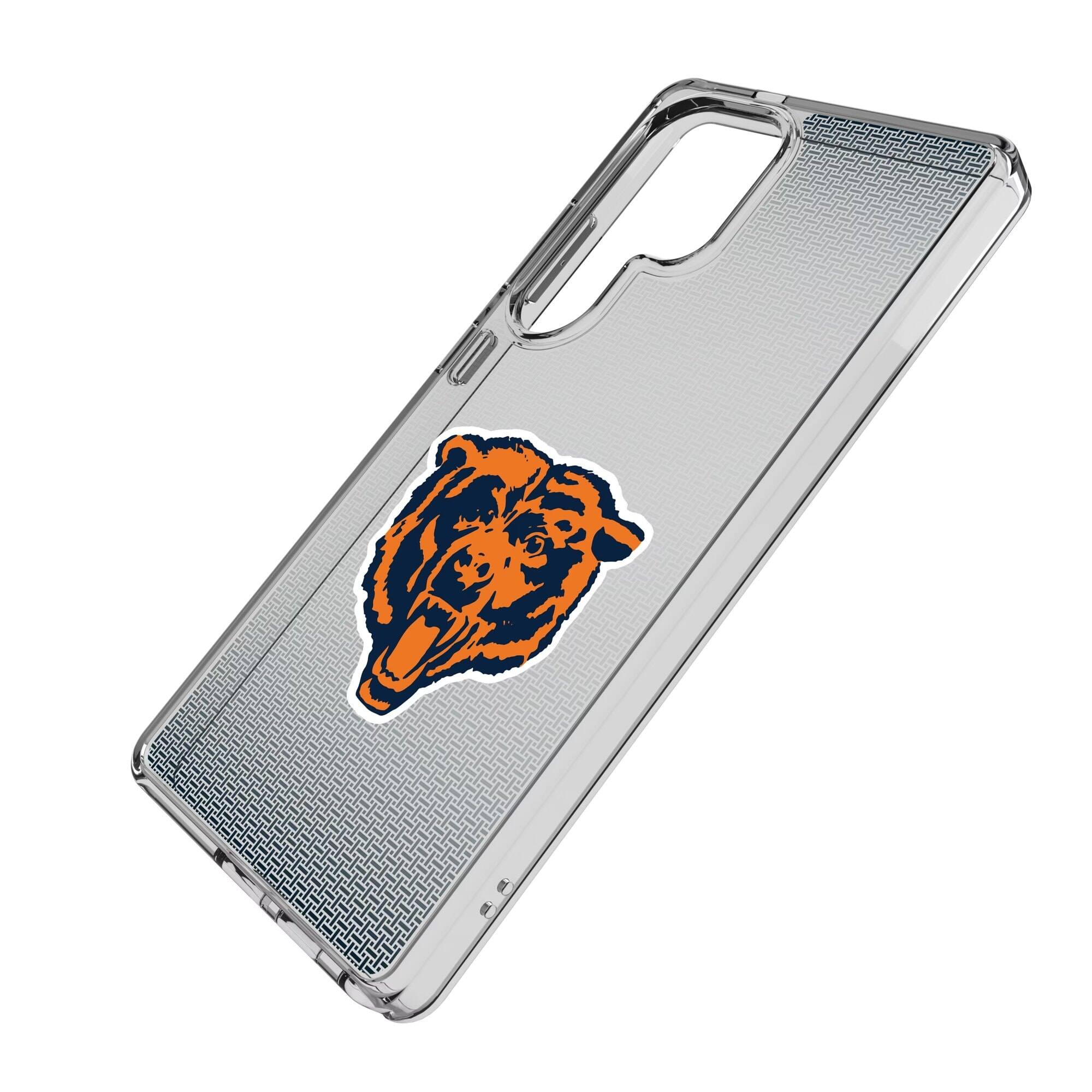 Alt View 1. Keyscaper - Chicago Bears Linen Logo Galaxy Clear Case - S24 - Multicolor.