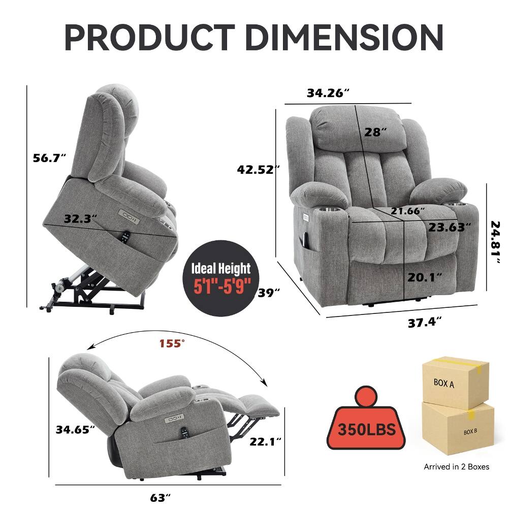 PRODUCT DIMENSION

- 34.26"
- 28"
- 56.7"
- 32.3"
- 42.52"
- Ideal Height 5'1"-5'9"
- 39"
- 21.66"
- 23.63"
- 20.1"
- 37.4"
- 24.81"
- 34.65"
- 22.1"
- 63"

BOX

- 350LBS
- Arrived in 2 Boxes