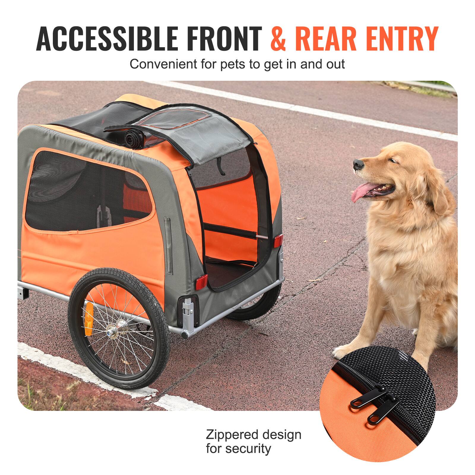 ACCESSIBLE FRONT & REAR ENTRY  
Convenient for pets to get in and out  

Zippered design for security