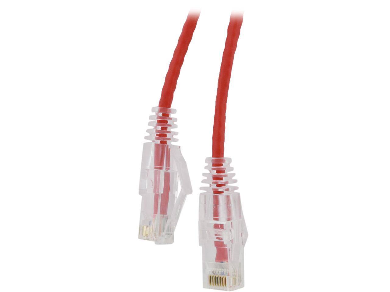 Front. Nippon Labs - Nippon Labs 28AWG Cat6 Snagless Ethernet Cable, 550MHz UTP RJ45, 2ft Red.