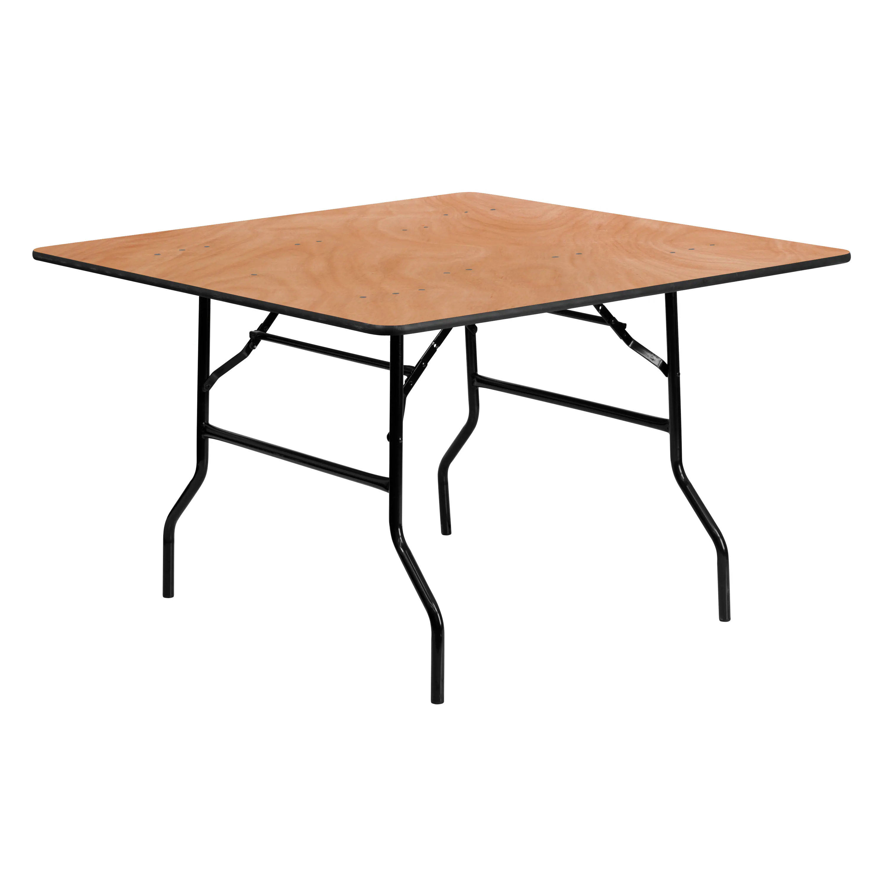 Front. Emma + Oliver - 4-Foot Square Wood Folding Banquet Table - Natural.
