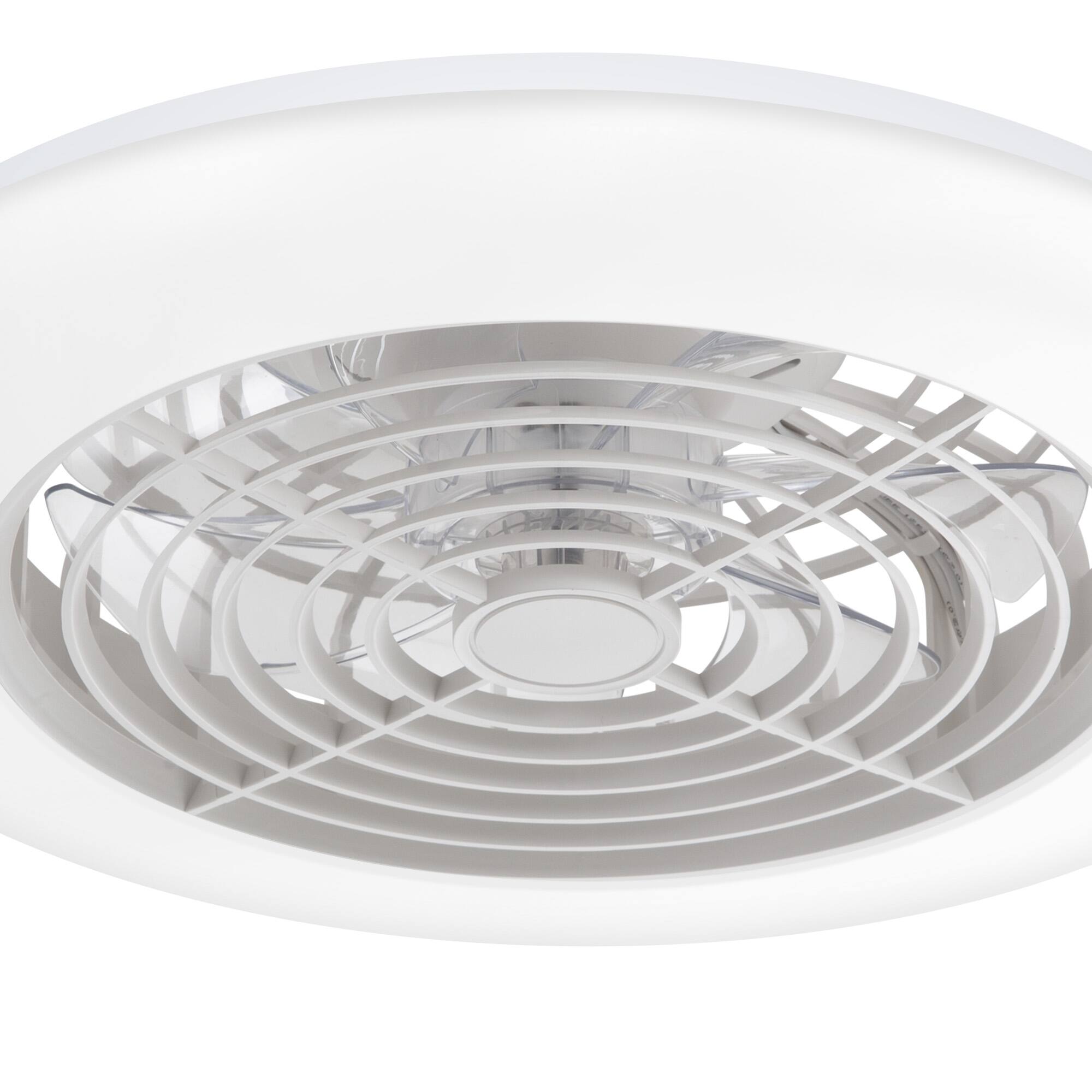 Alt View 8. Breezary - 19-In Flush Mount RGB Ceiling Fan with 5 Blades, 3-Color Light, DC Motor and 6-Speed Remote Control with Timer - Matte White.