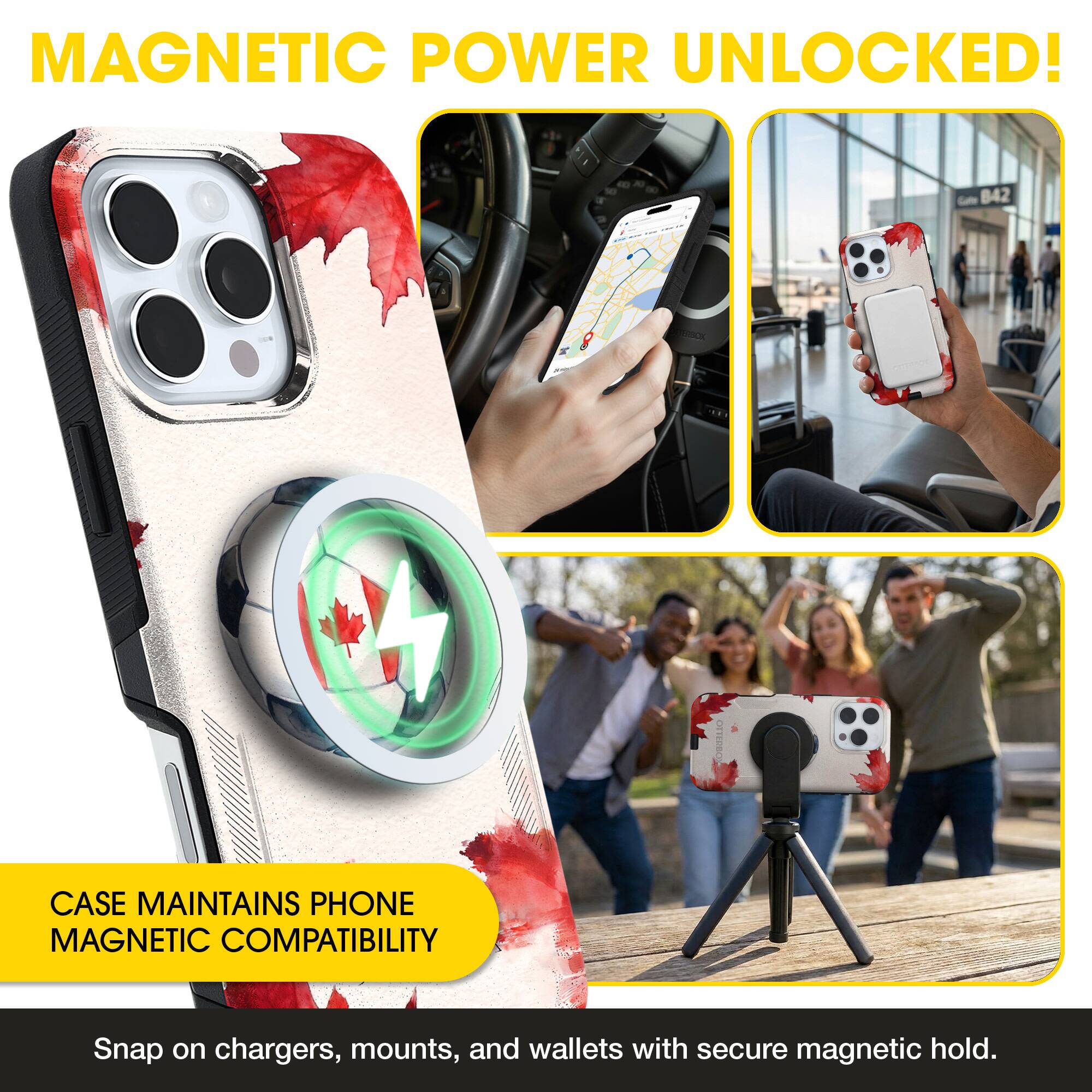 MAGNETIC POWER UNLOCKED!  
842 CASE MAINTAINS PHONE MAGNETIC COMPATIBILITY  
Snap on chargers, mounts, and wallets with secure magnetic hold.