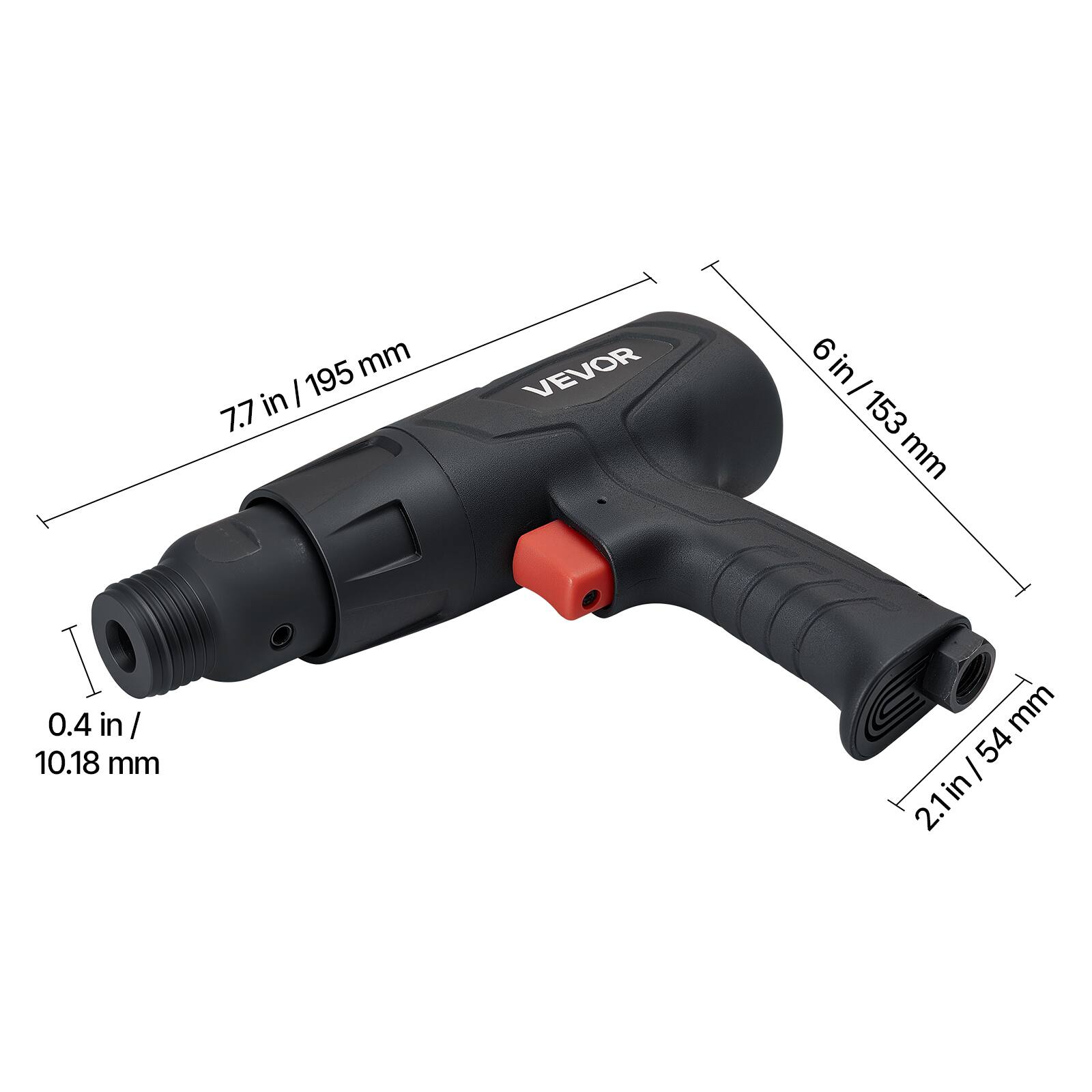 195 mm in / 7.7 in  
6 in / 153 mm  
0.4 in / 10.18 mm  
2.1 in / 54 mm