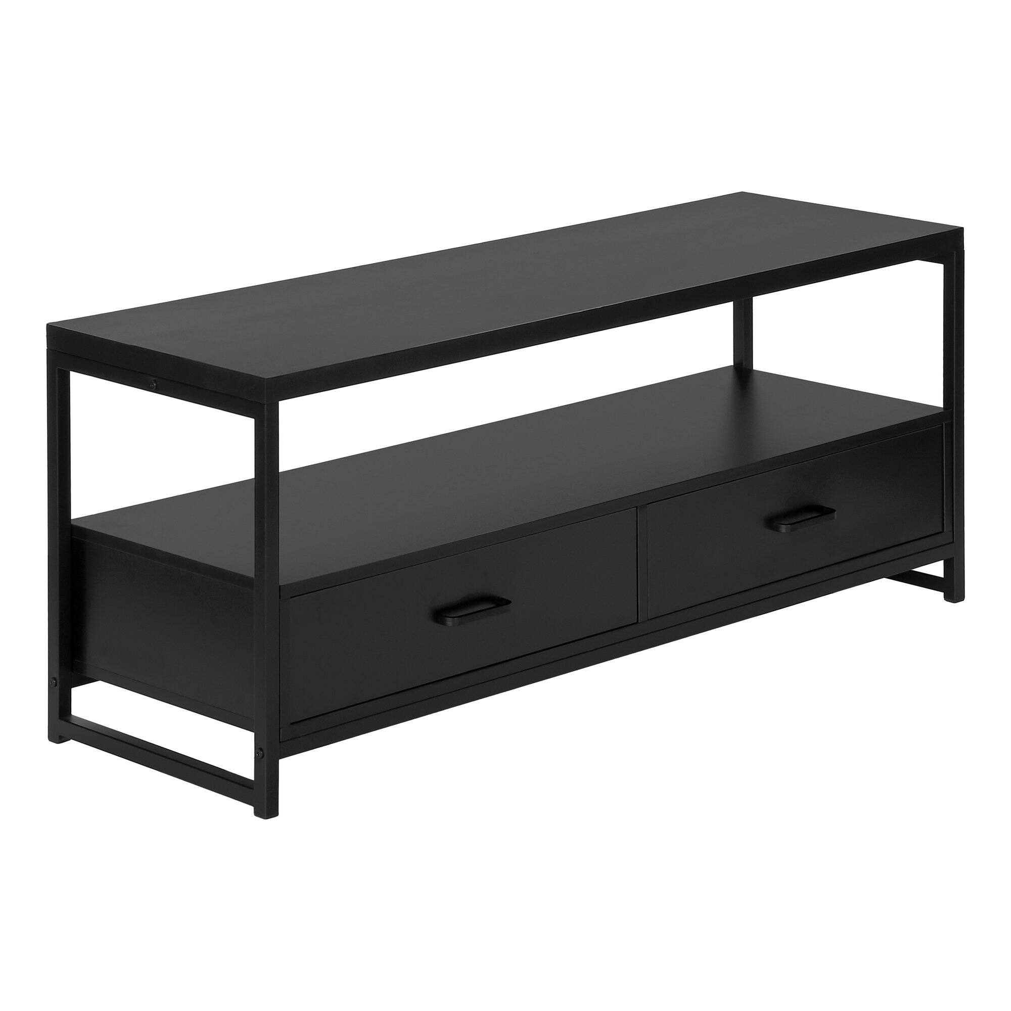 Angle. Spaco - Spaco TV Stand for TVs Up to 55 Inch, 48” Modern Media Console with Metal Frame, 2 Storage Drawers, Compact Design - Wood.
