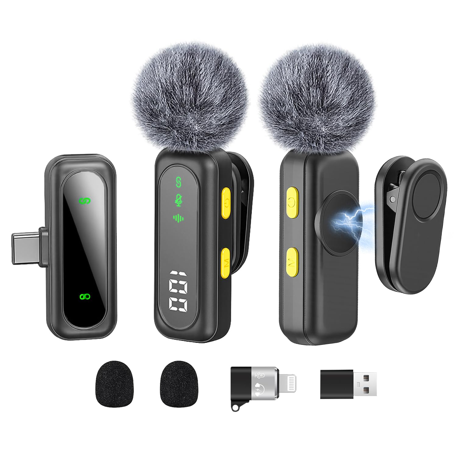 Front. METALTON - Grade Lavalier Clip On Microphone Lav Mic For Camera Phone Video Recording Asmr Small Noise Cancelling 3 - Wireless USB C.