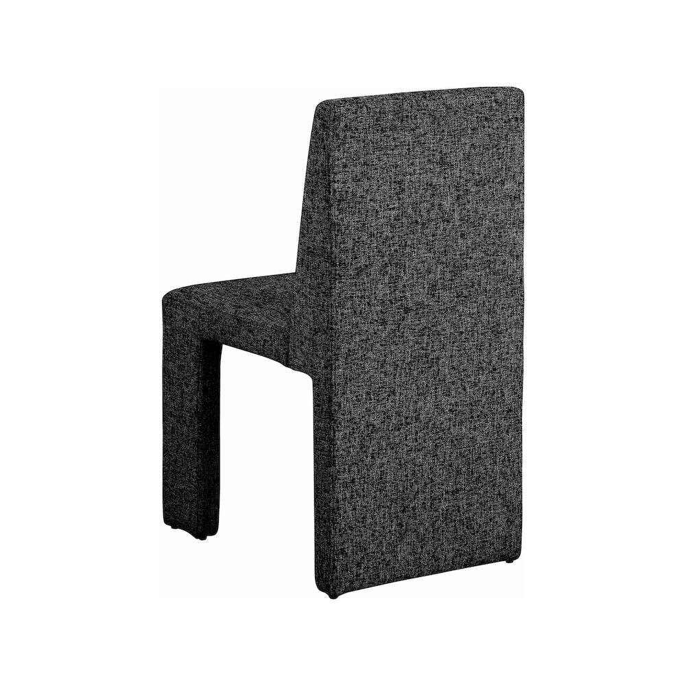 Alt View 4. Meridian Furniture - Benson Black Linen Textured Fabric Dining Chair, Set of 2 - Black.
