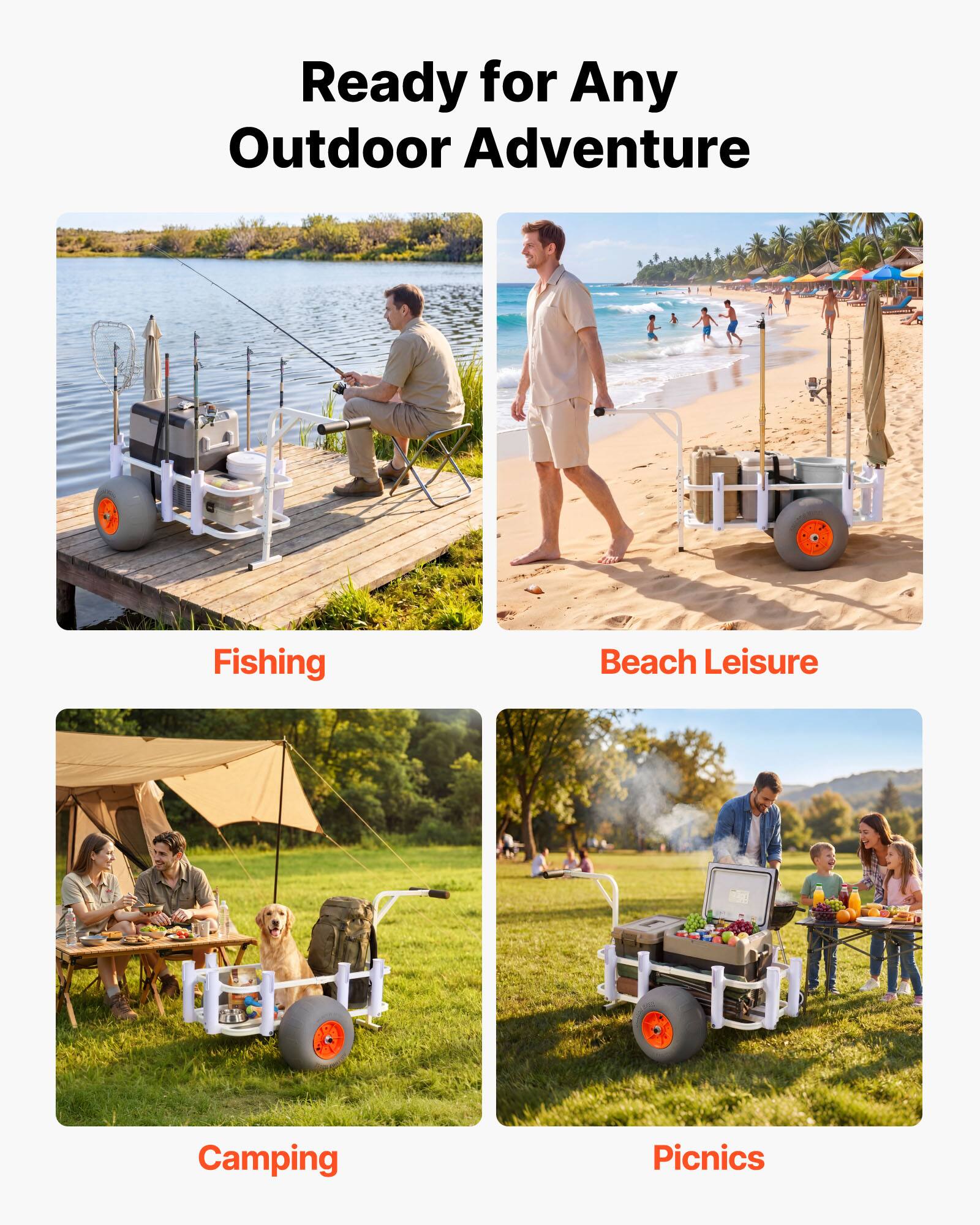 Ready for Any Outdoor Adventure  
Fishing  
Beach Leisure  
Camping  
Picnics