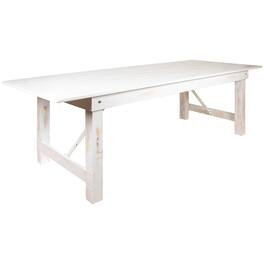Flash Furniture - HERCULES Series 9' x 40" Rectangular Antique Rustic Solid Pine Folding Farm Table - White