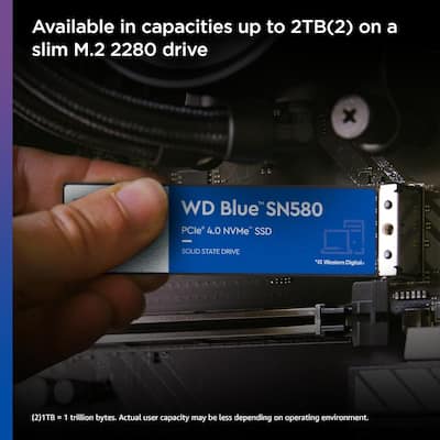 Western Digital 2TB WD Blue SN580 NVMe Internal SSD Gen4 x4 PCIe Western Digital 2TB WD Blue SN580 NVMe Internal SSD Gen4 x4 PCIe