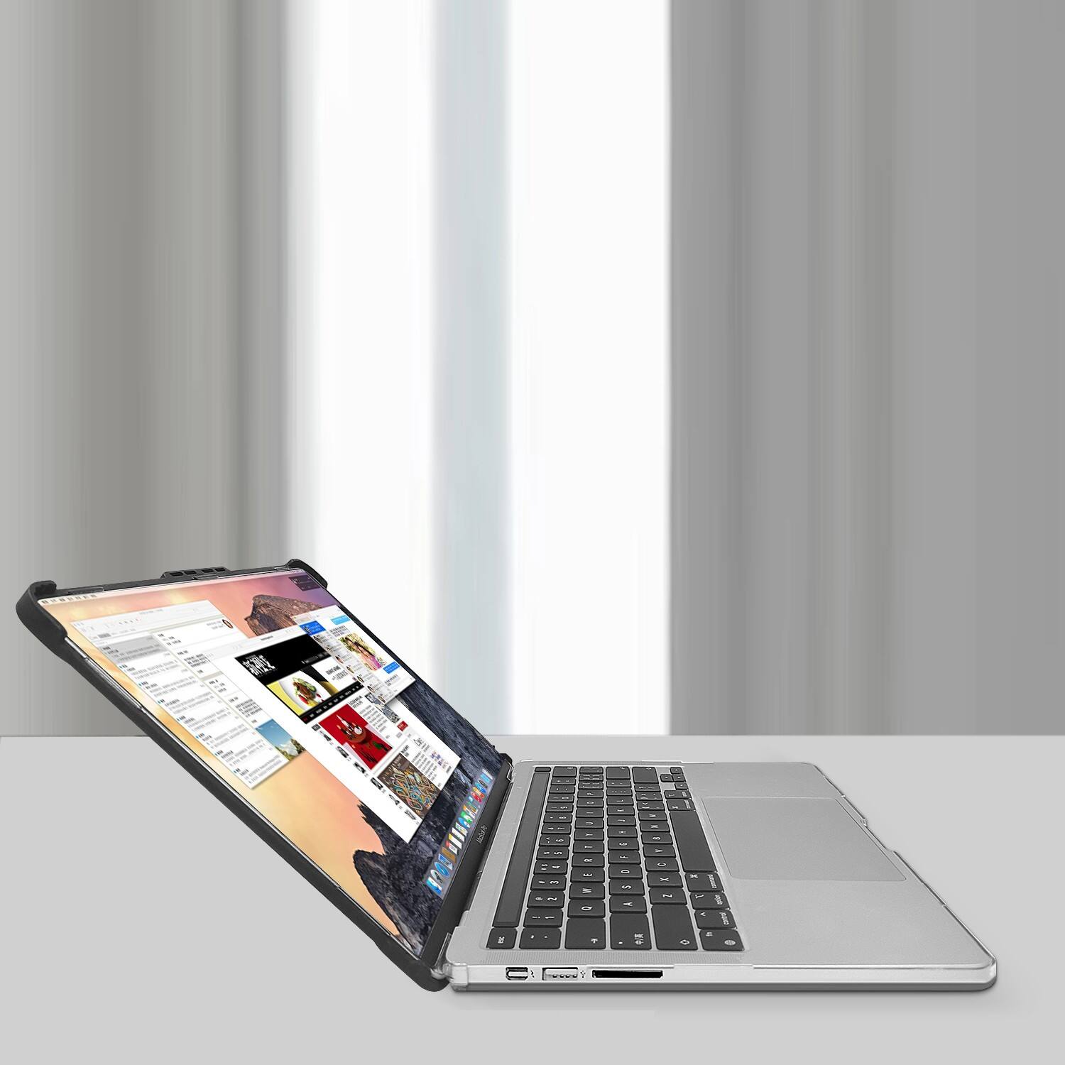 Alt View 1. SaharaCase - Apple MacBook Air 13-Inch (M2 Chip) Pro Shield Case | Shock-Absorbing Corners | Hard Shell | Venture Series - Clear/Black.