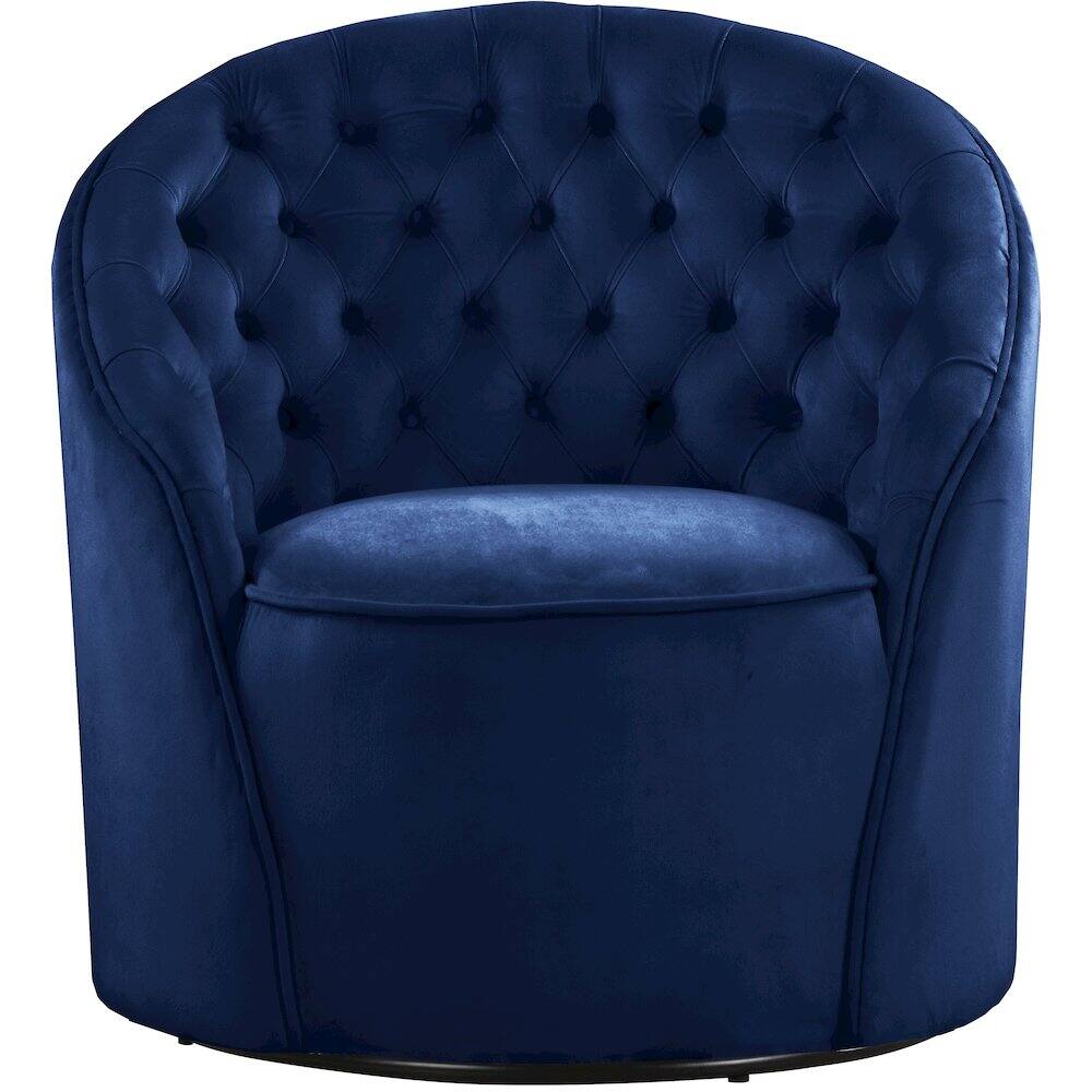 Alt View 2. Meridian Furniture - Alessio Navy Velvet Accent Chair - Blue.