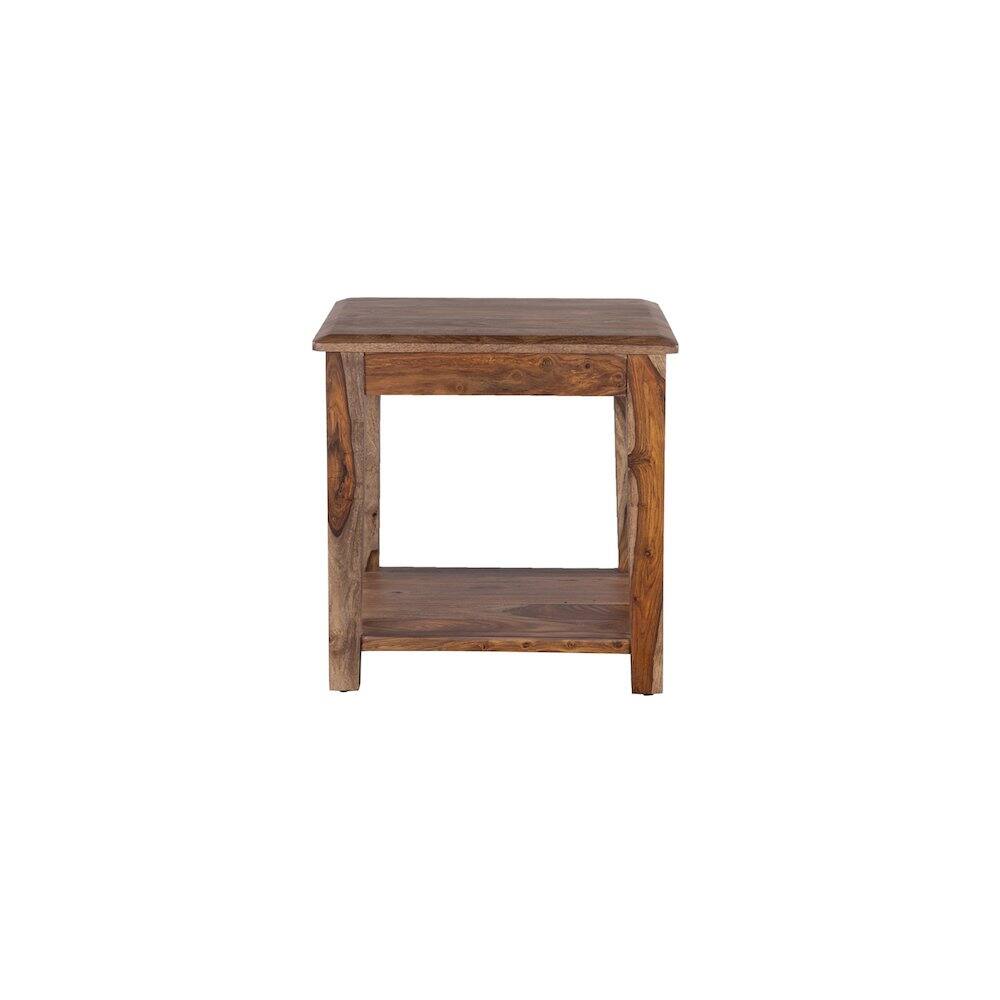 Alt View 3. Porter Designs - Sonora Solid Sheesham Wood End Table - Brown.