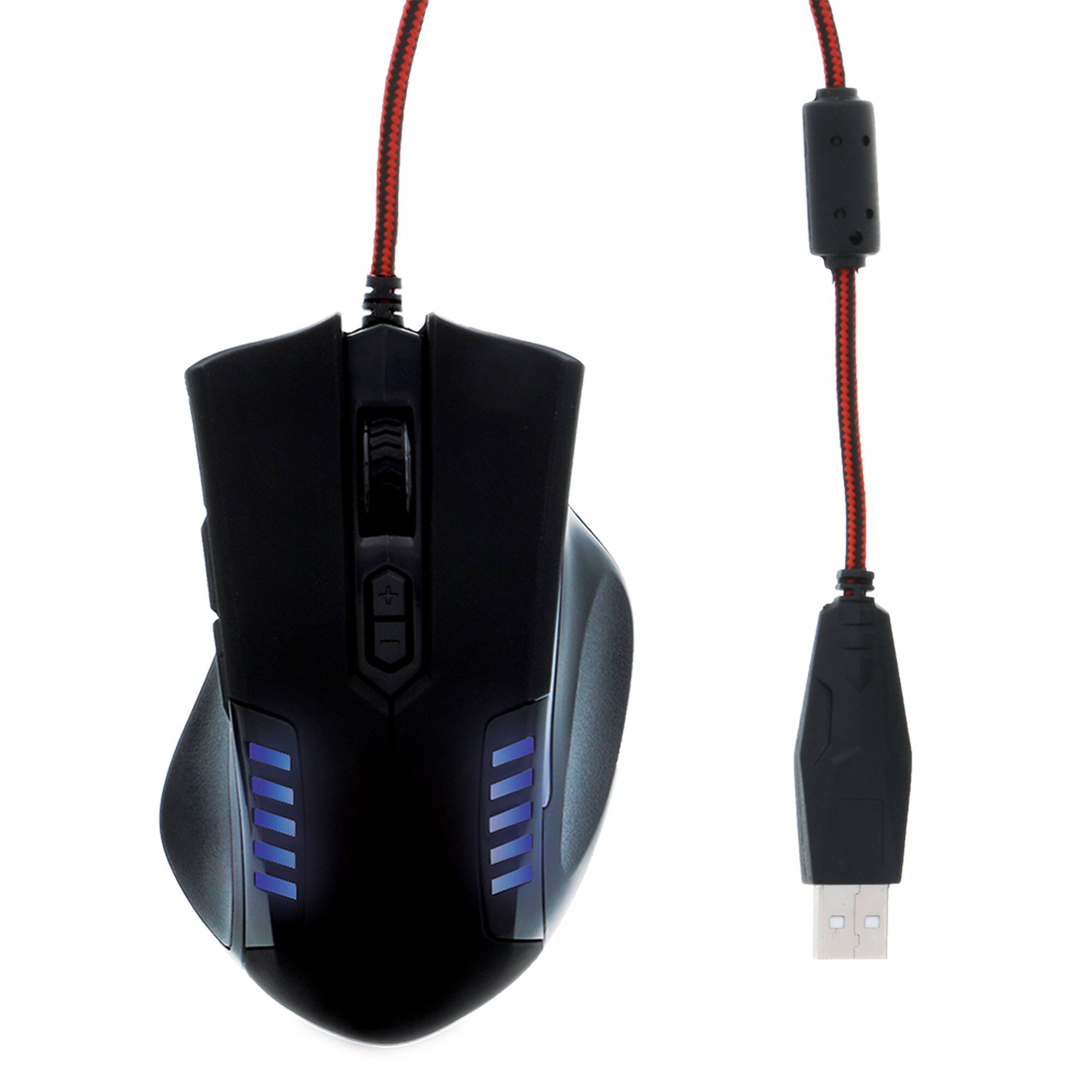 Angle. Xtreme - Wired Gaming Mouse - High-Precision Optical Sensor, Multicolor RGB Backlit, 6 Programmable Buttons - Black.