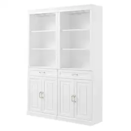 Crosley Furniture - Stanton 2-Piece Bar Cabinet Set - 2 Bar Cabinets - White