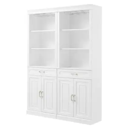 Front. Crosley Furniture - Stanton 2-Piece Bar Cabinet Set - 2 Bar Cabinets - White.