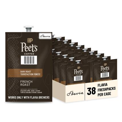 Flavia Peet's Coffee Dark Roast Torréfaction Foncée French Roast
Tasting Notes / Notes de Dégustation: Chocolate truffle, smoke, caramel
Truffe au chocolat, la fumée, caramel
Works Only with Flavia Brewers
Peet's Coffee
Flavia 38 Freshpacks Per Case