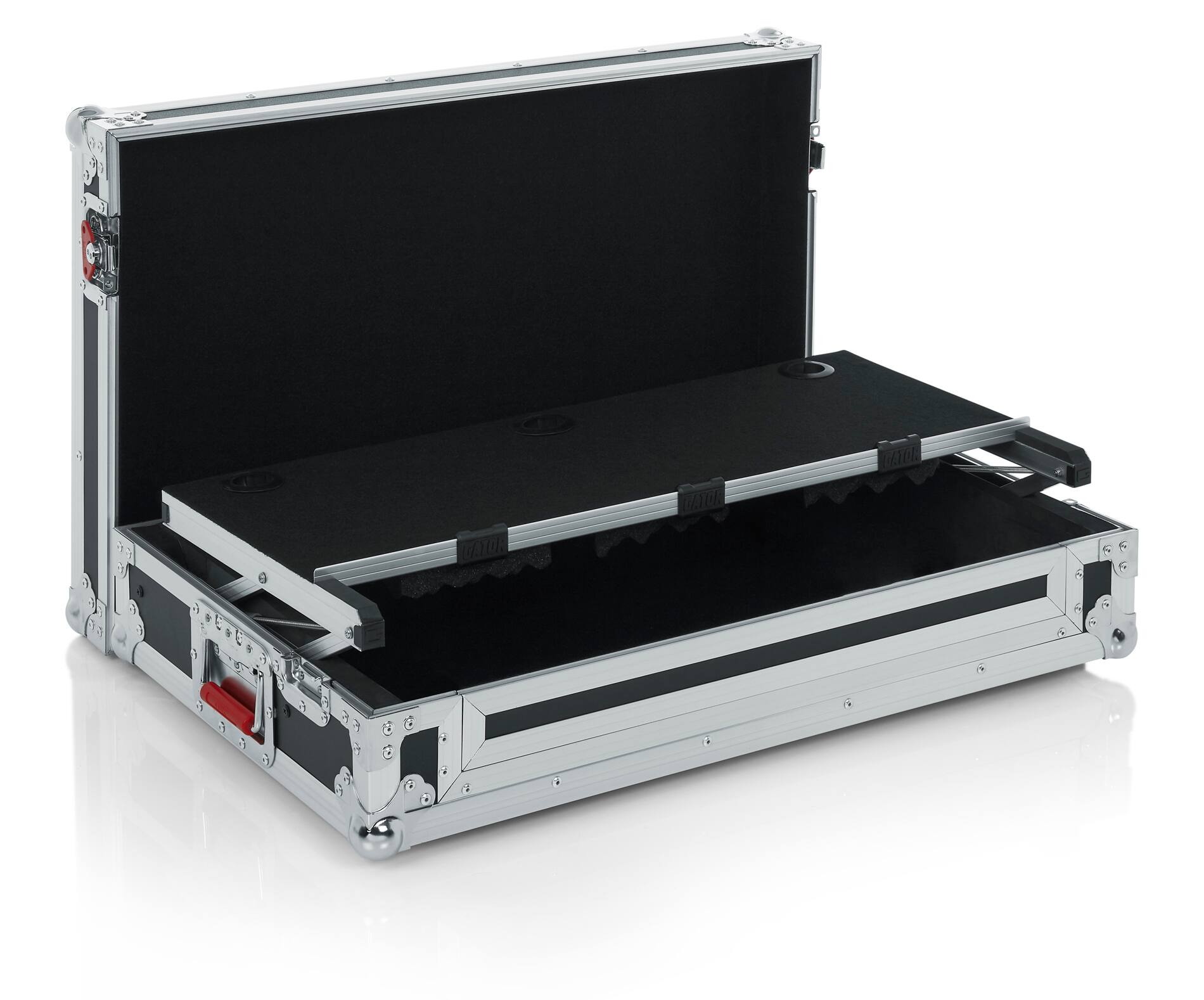 Left. Gator - Tour Case for Pioneer DDJ-1000 and DDJ-1000SRT with Sliding Laptop Platform and EVA Interior.