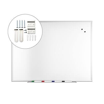 Alt View 4. TRU RED - Magnetic Steel Dry Erase Board, 4' x 3' - Satin Frame.