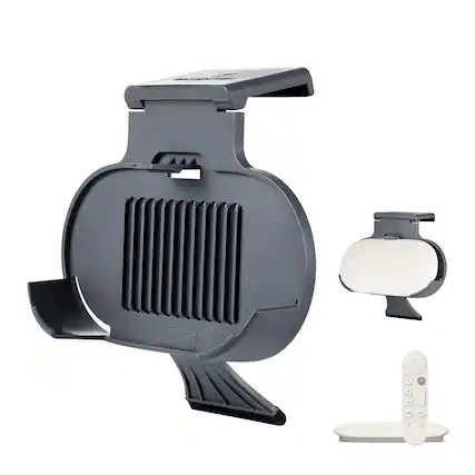 Front. Wasserstein - Clip Mount Holder for Google TV Streaming Box | Made for Google - Black.