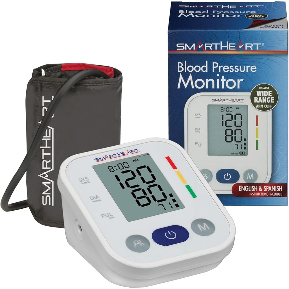 RTMB - SmartHeart Upper Arm Blood Pressure Monitor, 2-User Memory, Wide Cuff - White