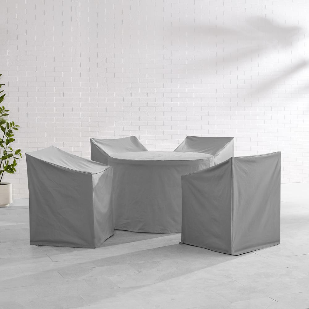 Alt View 8. Crosley Furniture - 5Pc Outdoor Dining Furniture Cover Set - Gray.