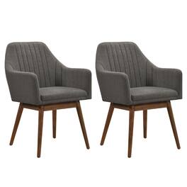 Costway - Dining Chairs Set of 2 Upholstered Accent Chairs with Comfy Padded Backrest - Gray