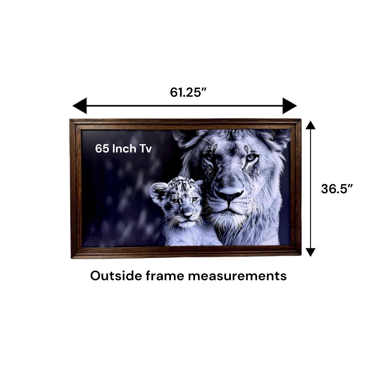 61.25" 65 Inch Tv 36.5" Outside frame measurements