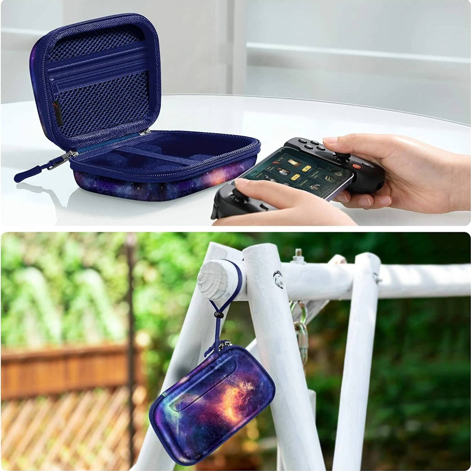 Left. Stock Preferred - Carrying Case for Backbone One Mobile Gaming Controller - Galaxy - Galaxy.