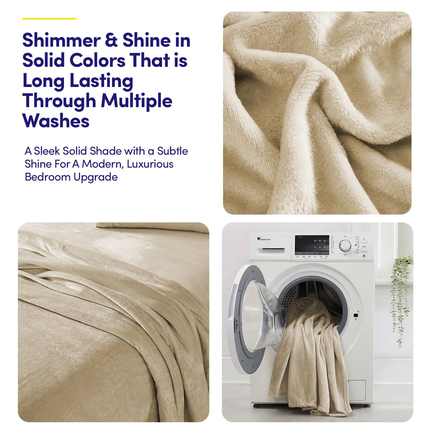 Shimmer & Shine in Solid Colors That is Long Lasting Through Multiple Washes

A Sleek Solid Shade with a Subtle Shine For A Modern, Luxurious Bedroom Upgrade