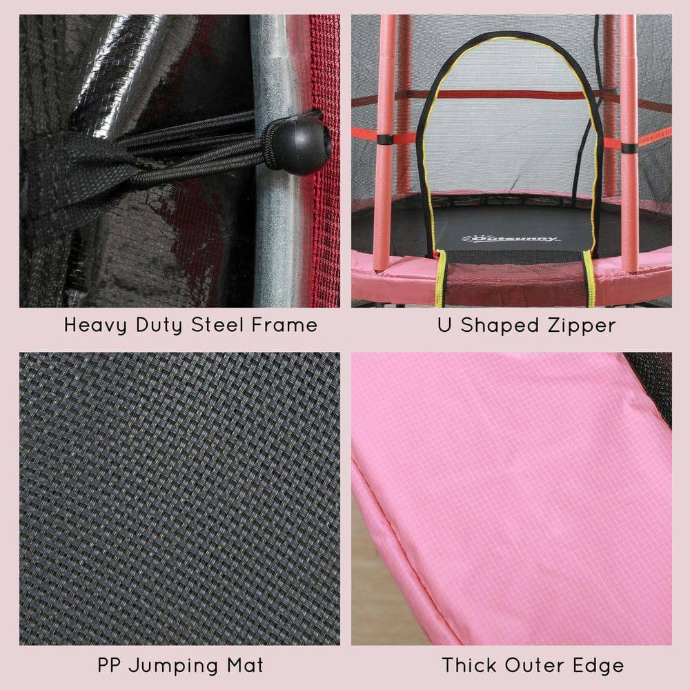 - Heavy Duty Steel Frame
- U Shaped Zipper
- PP Jumping Mat
- Thick Outer Edge