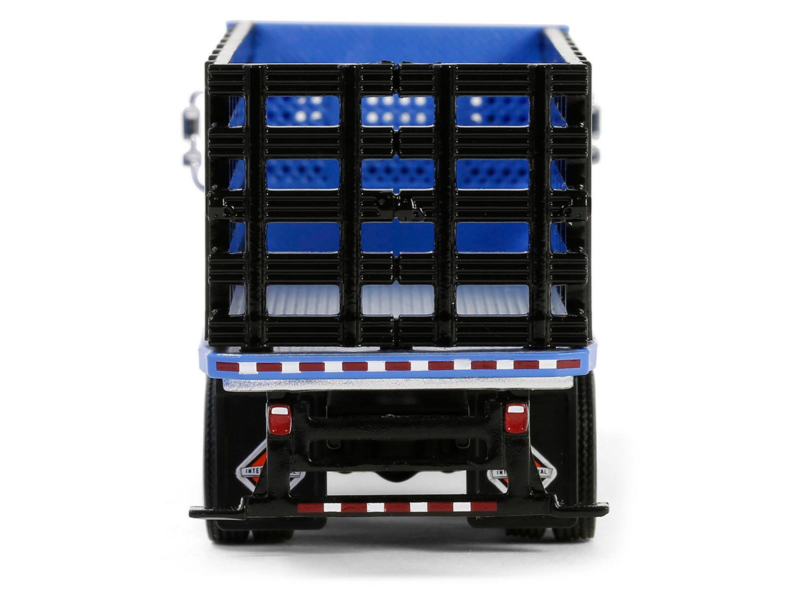 Alt View 1. Greenlight - 2018 International WorkStar Platform Stake Truck Blue "S.D. Trucks" Series 19 1/64 Diecast Model Car by Greenlight - Blue.