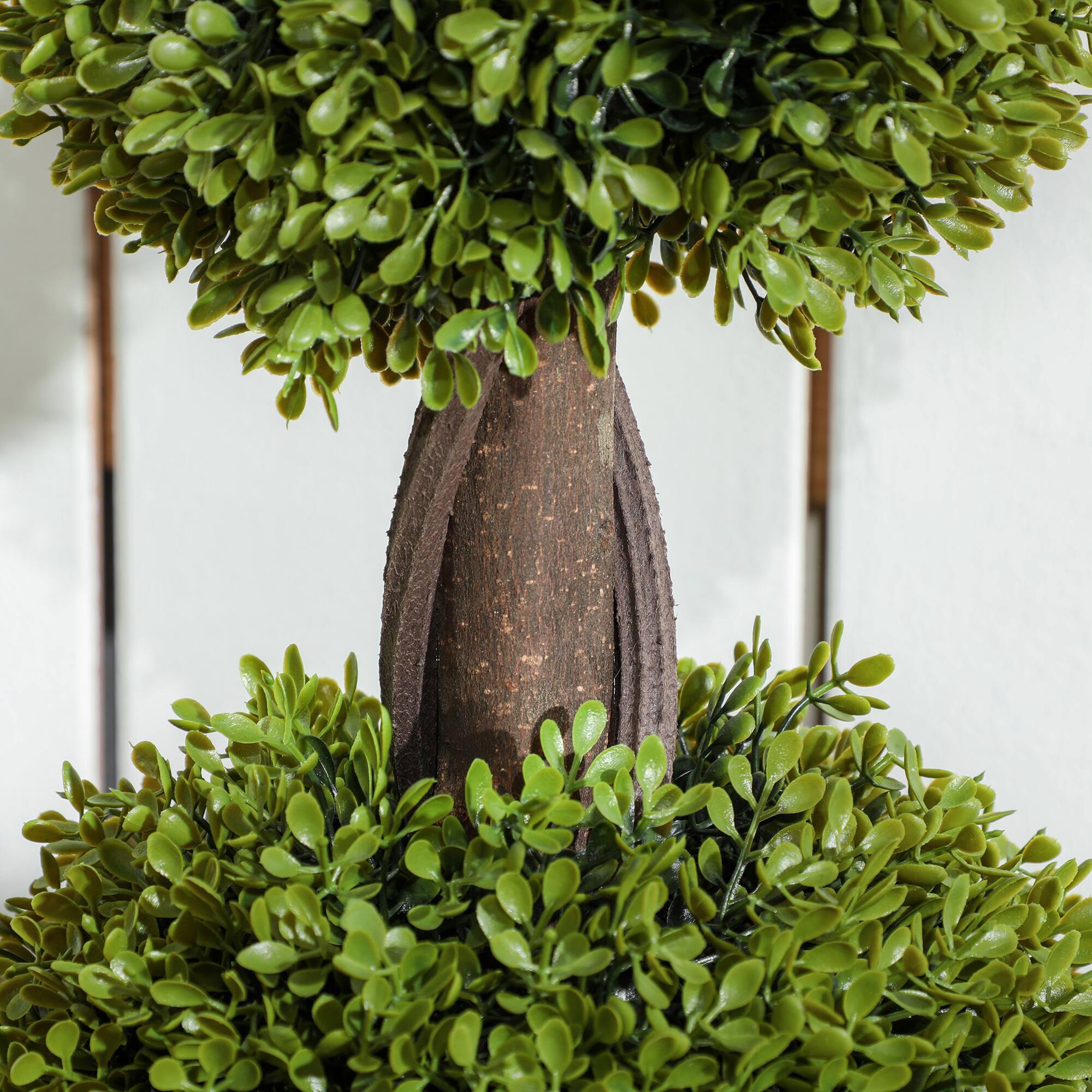 Alt View 8. Homcom - Artificial Plants, Set of 2 Decorative Topiary Ball-shaped Boxwood Trees in Pots for Home Indoor Outdoor Decor - Green.