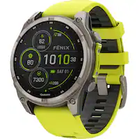 Garmin - fēnix 8 Solar Sapphire GPS Smartwatch 47mm Fiber-reinforced polymer - Titanium - (2024) - Front_Zoom