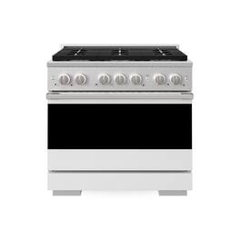 ZLINE - 36 in. 5.2 cu. ft. Marino Dual Fuel Freestanding Range with 6 Gas Burners and Convection Oven with White Matte Door - White Matte