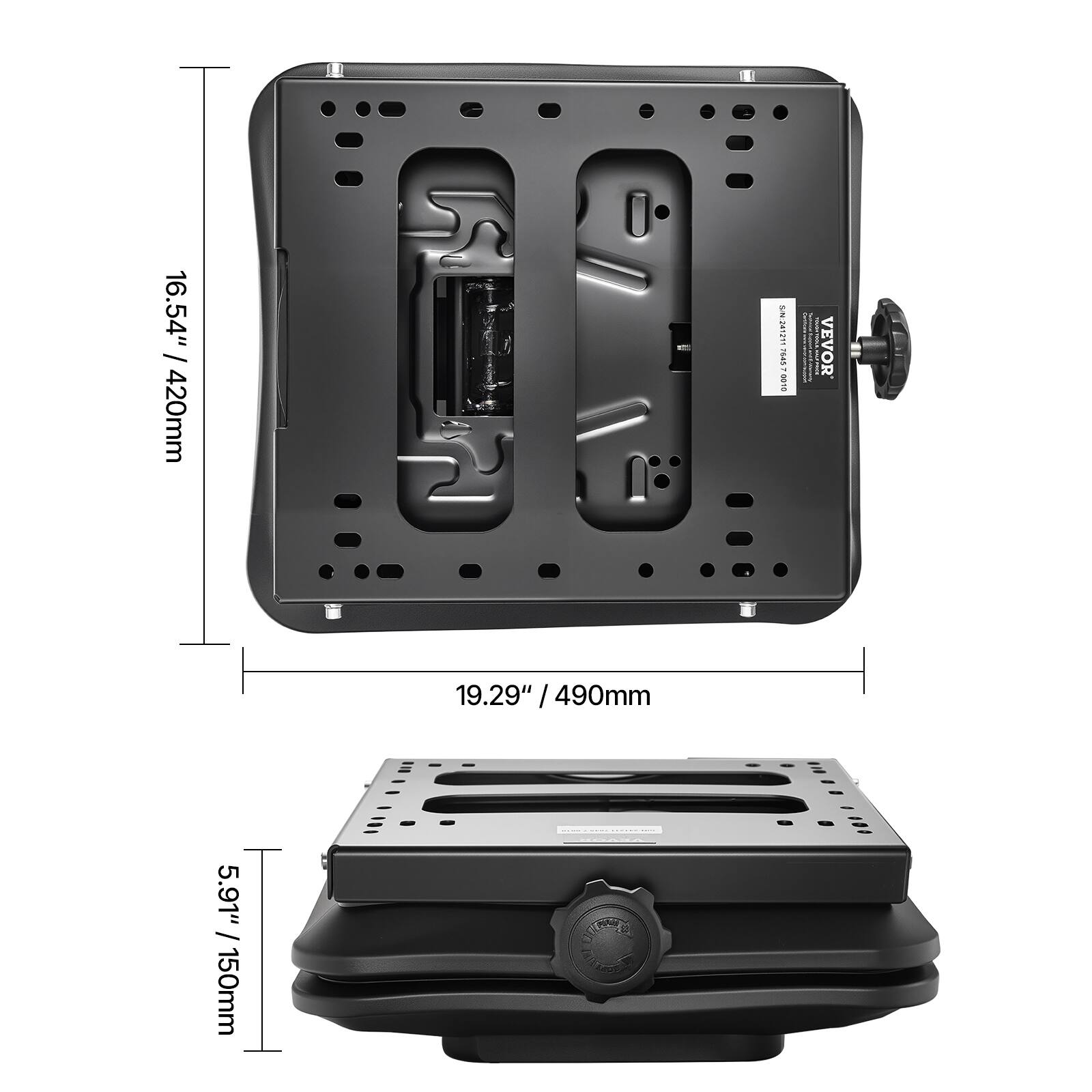 16.54" / 420mm  
19.29" / 490mm  
5.91" / 150mm