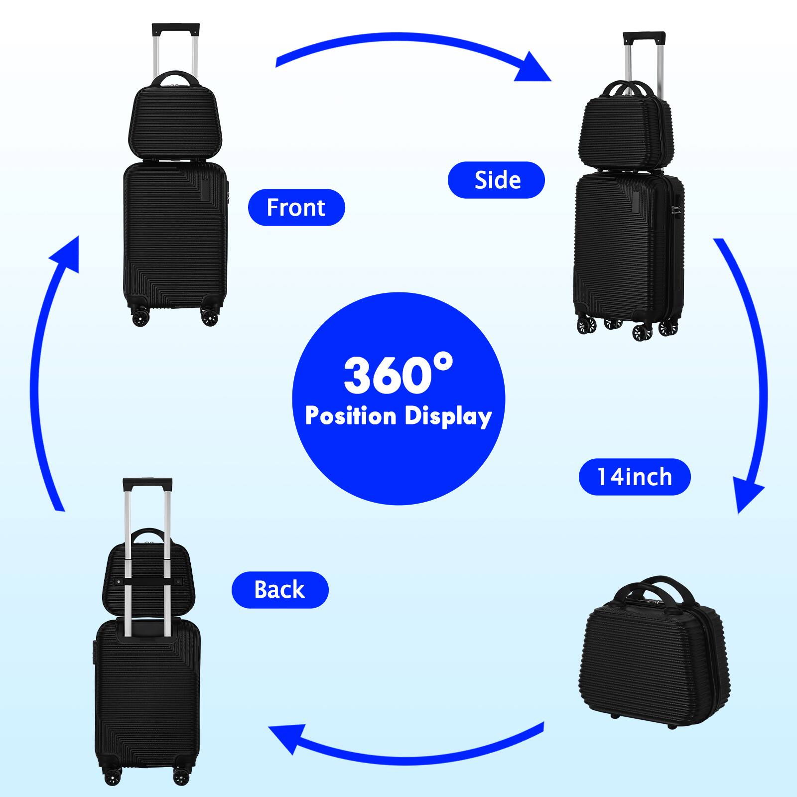 Front Side 360° Position Display 14inch Back