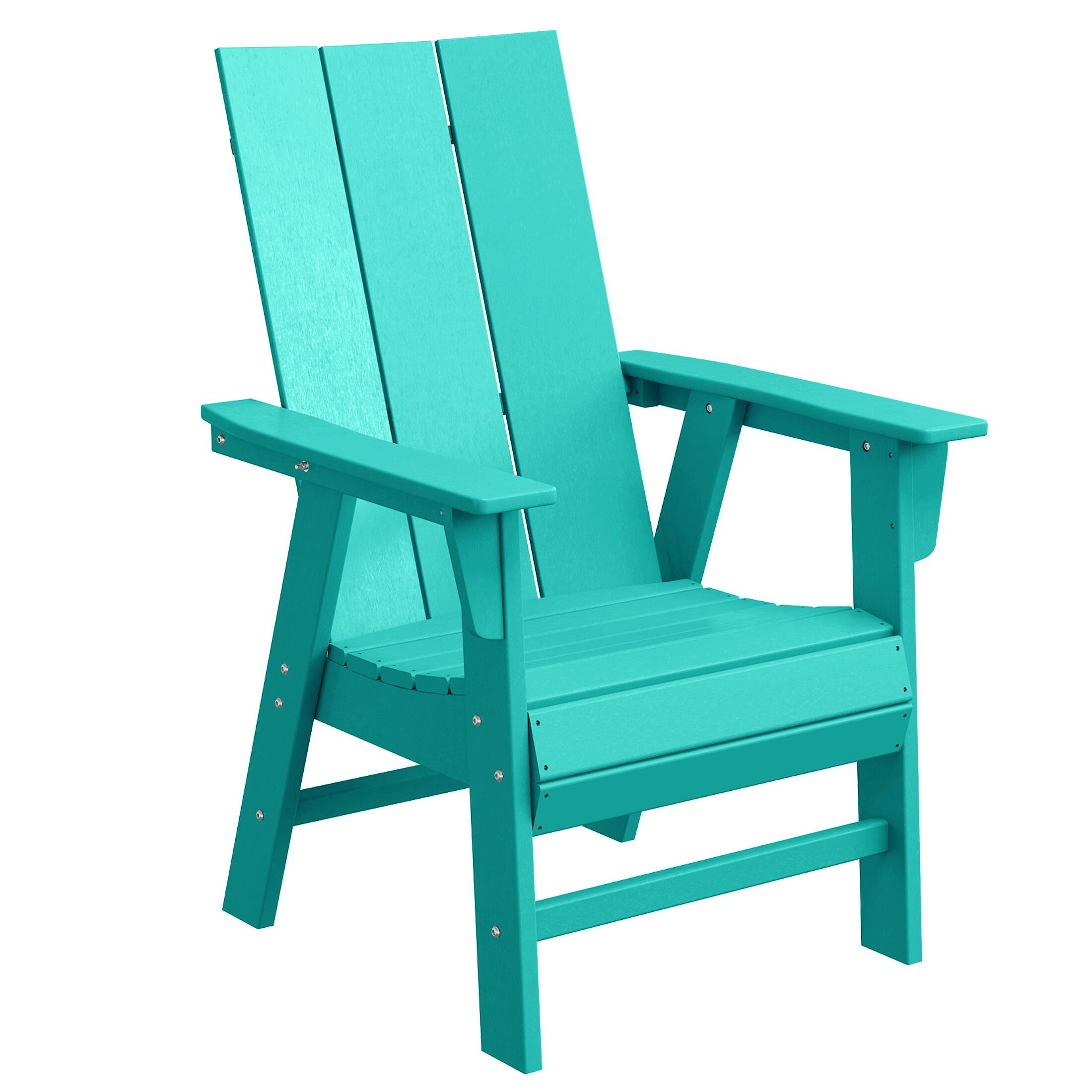 WestinTrends - Ashore Outdoor Patio HDPE Plastic Modern Adirondack Dining Chair - Turquoise price history on PriceWatchPro