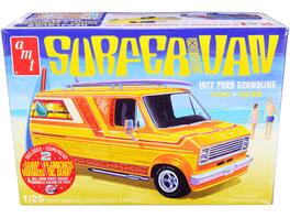 Skill 2 Model Kit 1977 Ford Econoline Surfer Van with Two Surfboards 2-in-1 Kit 1/25 Scale Model by AMT - Yellow