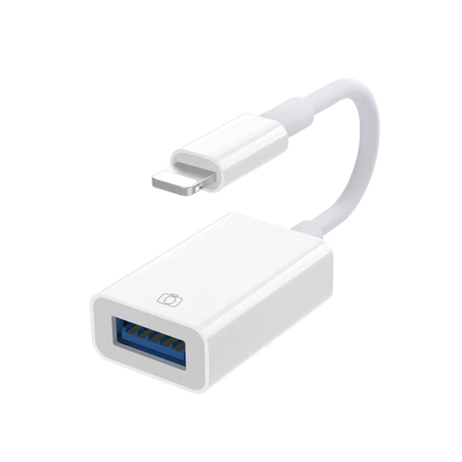 Front. Home Collection - USB OTG Camera Adapter for iPhone/iPad – Lightning to USB Female Connector Cable - White.