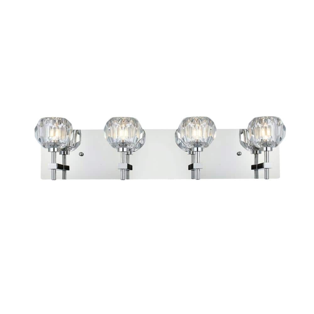 Elegant Lighting - Graham 4 Light Wall Sconce in Chrome - Chrome And Clear