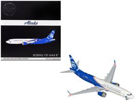 Boeing 737 MAX 8 Alaska Airlines "Honoring Those Who Serve" N806AK GeminiJets 200 Series 1/200 - White and Blue