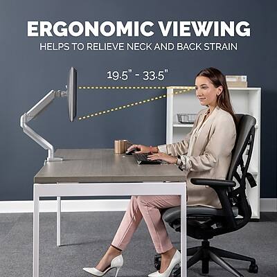ERGONOMIC VIEWING  
HELPS TO RELIEVE NECK AND BACK STRAIN  

19.5" - 33.5"